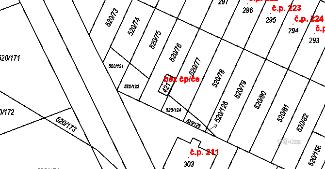 Čistá 94311901 na parcele st. 421 v KÚ Čistá u Mladé Boleslavi, Katastrální mapa