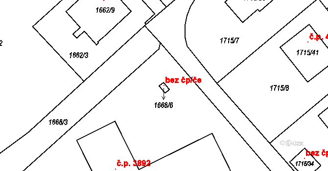 Jablonec nad Nisou 103850902 na parcele st. 1668/6 v KÚ Mšeno nad Nisou, Katastrální mapa