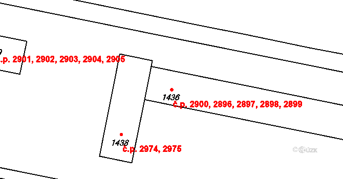 Kladno 2896,2897,2898,2899, na parcele st. 1436 v KÚ Kladno, Katastrální mapa