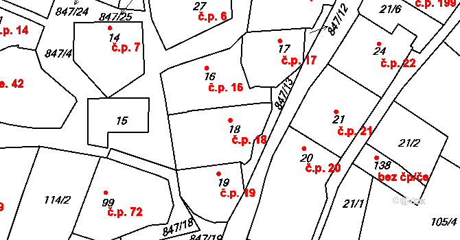 Starý Rožmitál 18, Rožmitál pod Třemšínem na parcele st. 18 v KÚ Starý Rožmitál, Katastrální mapa