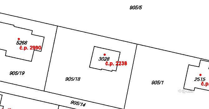 Dvůr Králové nad Labem 2238 na parcele st. 3028 v KÚ Dvůr Králové nad Labem, Katastrální mapa