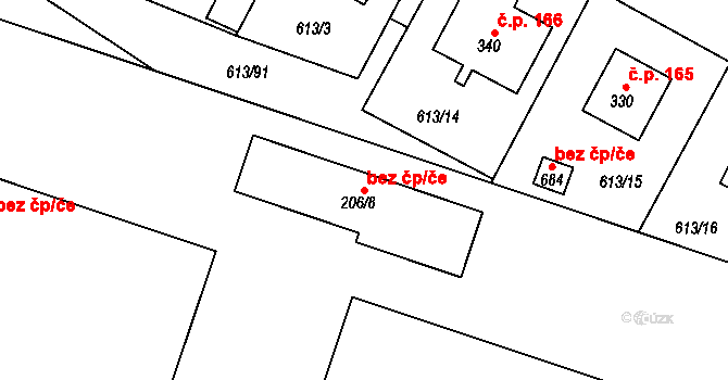 Čachovice 39276902 na parcele st. 206/8 v KÚ Čachovice, Katastrální mapa