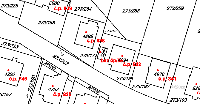 Trutnov 41885902 na parcele st. 5544 v KÚ Trutnov, Katastrální mapa