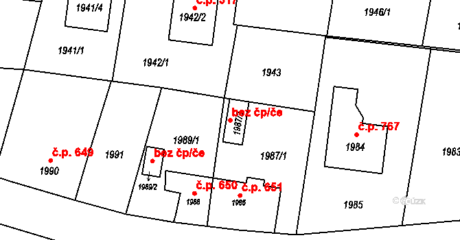 Vítkov 42058902 na parcele st. 1987/2 v KÚ Vítkov, Katastrální mapa