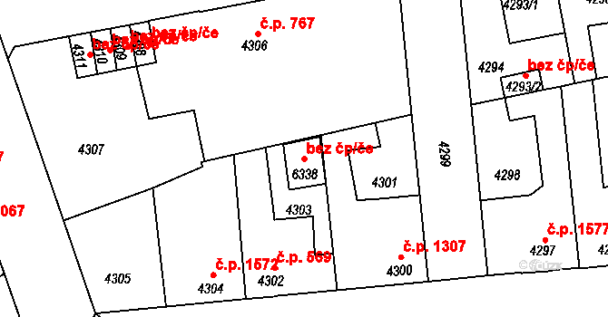 Kladno 42834902 na parcele st. 6338 v KÚ Kročehlavy, Katastrální mapa