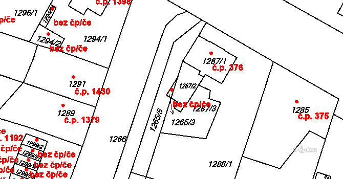 Česká Lípa 45918902 na parcele st. 1287/2 v KÚ Česká Lípa, Katastrální mapa