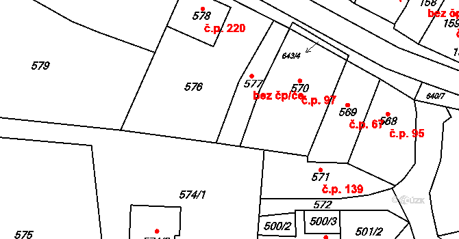 Zakřany 49581902 na parcele st. 577 v KÚ Zakřany, Katastrální mapa
