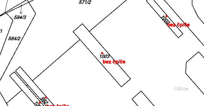 Cheb 50280902 na parcele st. 1003 v KÚ Háje u Chebu, Katastrální mapa