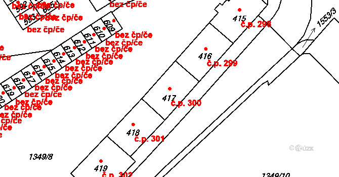 Holýšov 300 na parcele st. 417 v KÚ Holýšov, Katastrální mapa