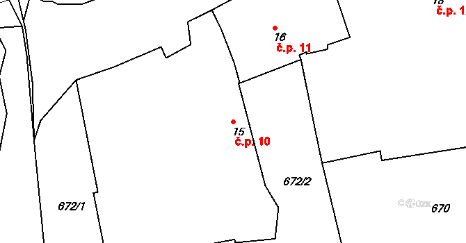 Brusy 10, Přešťovice na parcele st. 15 v KÚ Brusy, Katastrální mapa