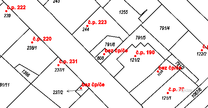 Cerhenice 94426902 na parcele st. 808 v KÚ Cerhenice, Katastrální mapa