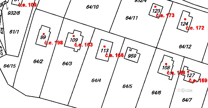 Rounek 166, Vyskytná nad Jihlavou na parcele st. 113 v KÚ Rounek, Katastrální mapa