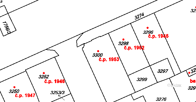 Kladno 1953 na parcele st. 3300 v KÚ Kladno, Katastrální mapa