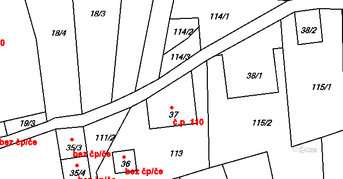 Sklenařice 110, Vysoké nad Jizerou na parcele st. 37 v KÚ Sklenařice, Katastrální mapa