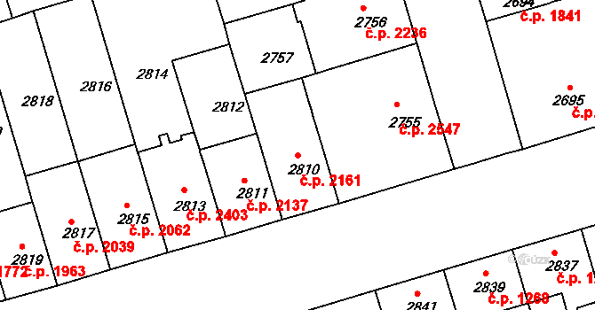 Královo Pole 2161, Brno na parcele st. 2810 v KÚ Královo Pole, Katastrální mapa