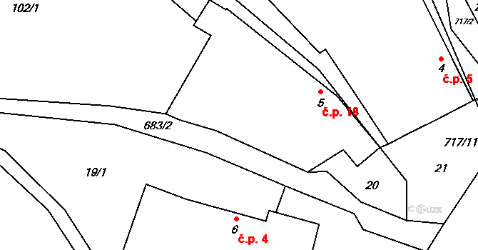 Lipice 18, Pelhřimov na parcele st. 5 v KÚ Lipice, Katastrální mapa