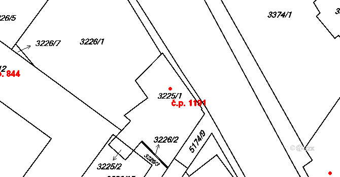 Místek 1191, Frýdek-Místek na parcele st. 3225/1 v KÚ Místek, Katastrální mapa