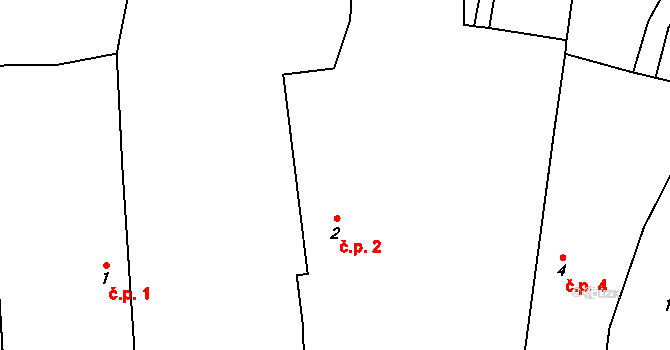 Kundratice 2, Žiželice na parcele st. 2 v KÚ Kundratice u Žiželic nad Cidlinou, Katastrální mapa
