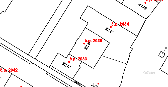 Prostějov 2035 na parcele st. 3739 v KÚ Prostějov, Katastrální mapa