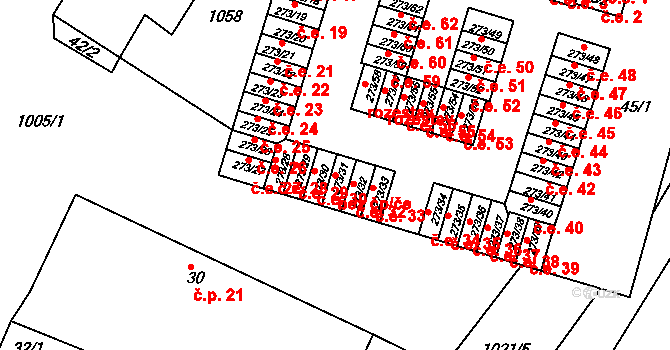 Obrnice 31 na parcele st. 273/31 v KÚ Obrnice, Katastrální mapa