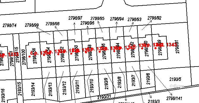 Mohelnice 1339 na parcele st. 2798/146 v KÚ Mohelnice, Katastrální mapa