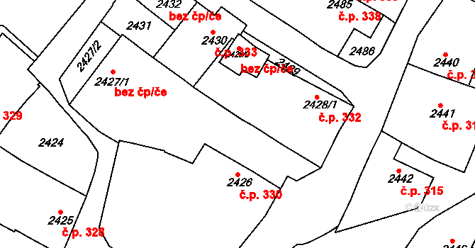 Jemnice 2735903 na parcele st. 2427/1 v KÚ Jemnice, Katastrální mapa