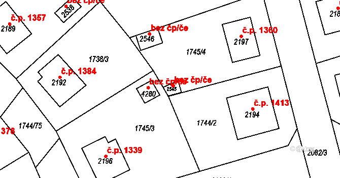 Čáslav 38266903 na parcele st. 2545 v KÚ Čáslav, Katastrální mapa