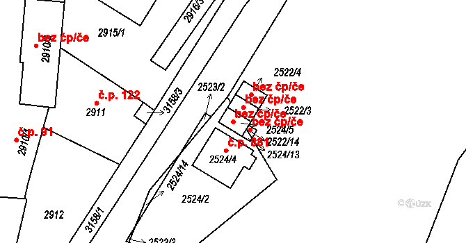 Plzeň 40209903 na parcele st. 2524/5 v KÚ Bolevec, Katastrální mapa
