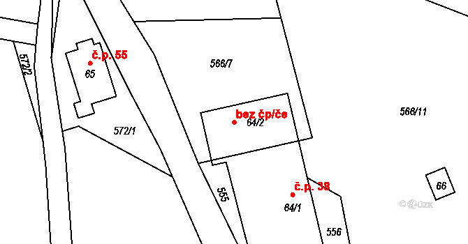 Javorek 40933903 na parcele st. 64/2 v KÚ Javorek, Katastrální mapa