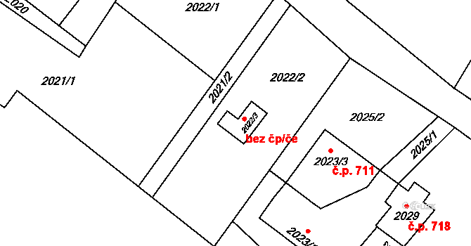 Suchdol nad Lužnicí 40979903 na parcele st. 2022/3 v KÚ Suchdol nad Lužnicí, Katastrální mapa