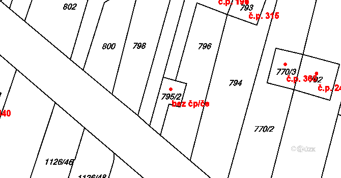 Lipůvka 42107903 na parcele st. 795/2 v KÚ Lipůvka, Katastrální mapa