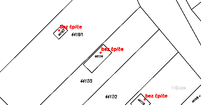Znojmo 42964903 na parcele st. 4417/4 v KÚ Znojmo-město, Katastrální mapa