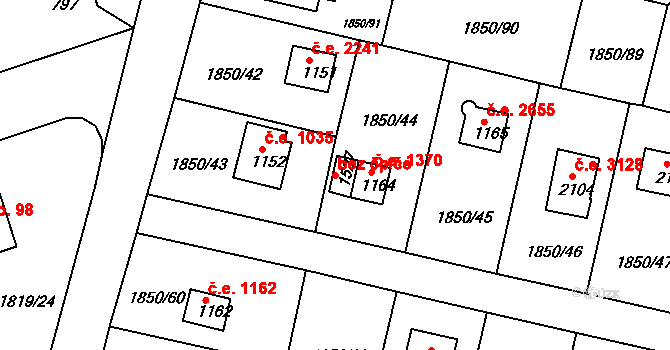 Plzeň 43606903 na parcele st. 1527 v KÚ Valcha, Katastrální mapa