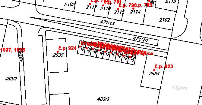 Třebíč 44150903 na parcele st. 4213 v KÚ Třebíč, Katastrální mapa