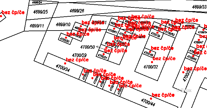 Chomutov 45006903 na parcele st. 4700/51 v KÚ Chomutov I, Katastrální mapa