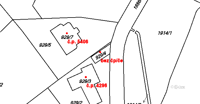 Chomutov 45035903 na parcele st. 929/4 v KÚ Chomutov I, Katastrální mapa