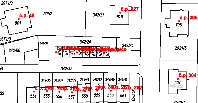 Postřekov 45249903 na parcele st. 576 v KÚ Postřekov, Katastrální mapa