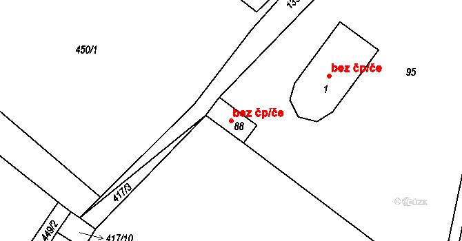 Bučina 45481903 na parcele st. 88 v KÚ Bučina, Katastrální mapa