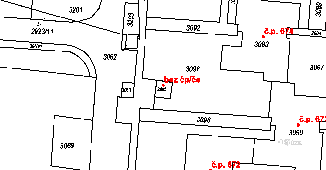 Brno 45591903 na parcele st. 3095 v KÚ Bohunice, Katastrální mapa