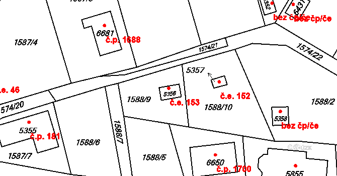 Beroun-Město 153, Beroun na parcele st. 5356 v KÚ Beroun, Katastrální mapa