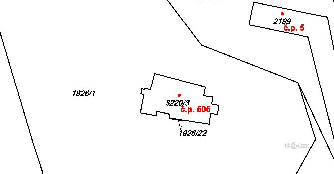 Beroun-Závodí 505, Beroun na parcele st. 3220/3 v KÚ Beroun, Katastrální mapa