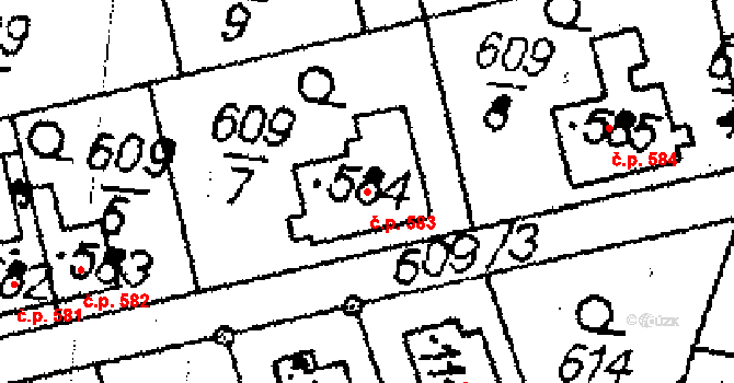Libina 583 na parcele st. 5253 v KÚ Horní Libina, Katastrální mapa