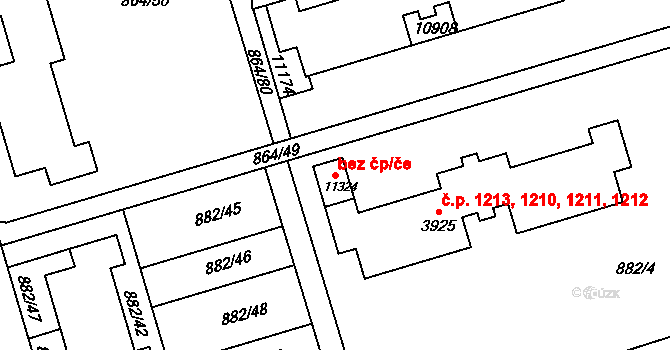 Pardubice 86954903 na parcele st. 11324 v KÚ Pardubice, Katastrální mapa