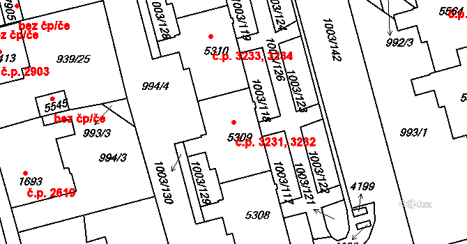 Havlíčkův Brod 3231,3232 na parcele st. 5309 v KÚ Havlíčkův Brod, Katastrální mapa