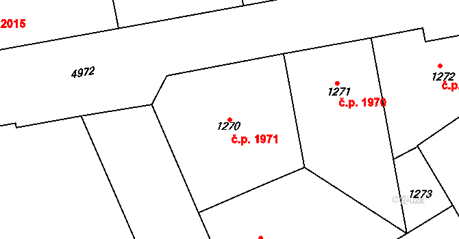 Přerov I-Město 1971, Přerov na parcele st. 1270 v KÚ Přerov, Katastrální mapa