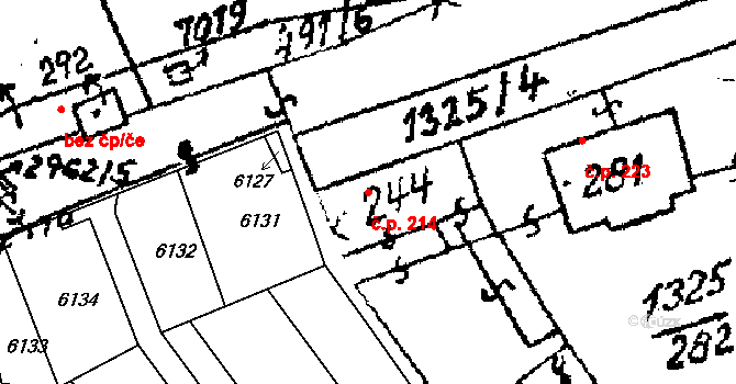 Nenkovice 214 na parcele st. 244 v KÚ Nenkovice, Katastrální mapa