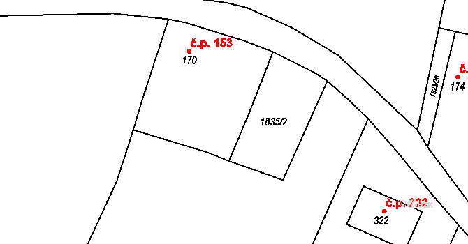 Novosedly nad Nežárkou 153 na parcele st. 170 v KÚ Novosedly nad Nežárkou, Katastrální mapa
