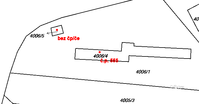 Semily 555 na parcele st. 4006/4 v KÚ Semily, Katastrální mapa
