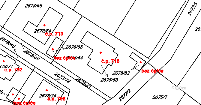 Rapotín 715 na parcele st. 2678/63 v KÚ Rapotín, Katastrální mapa