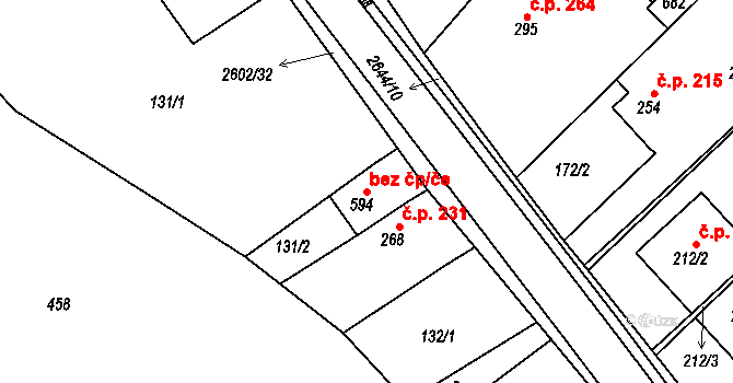 Břestek 41809904 na parcele st. 594 v KÚ Břestek, Katastrální mapa